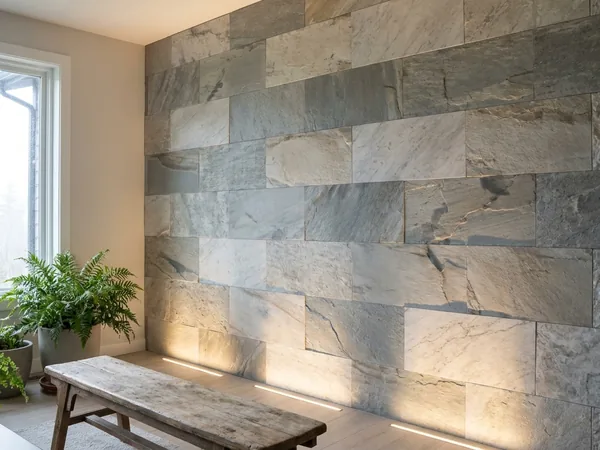 Natural stone accent wall, example